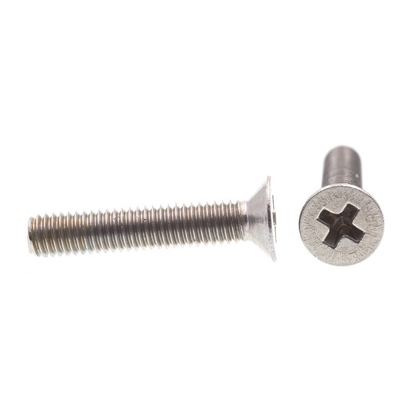 Machine Screw, Metric, Flat Head, Phillip Drive M3-0.5 X 16MM A2-70 Stainless Steel 10PK